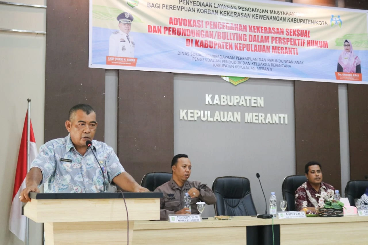 Staf Ahli Bupati Bidang Pemerintahan Hukum dan Politik, Rokhaizal saat membuka Advokasi Pencegahan Kekerasan Seksual dan Bullying dalam Perspektif Hukum