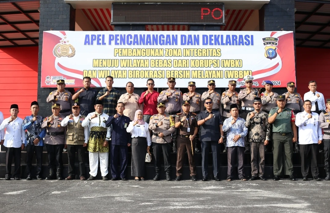 Apel pencanagan dan deklarasi pembangunan zona integritas menuju WBK dan WBBM di Mapolres Meranti