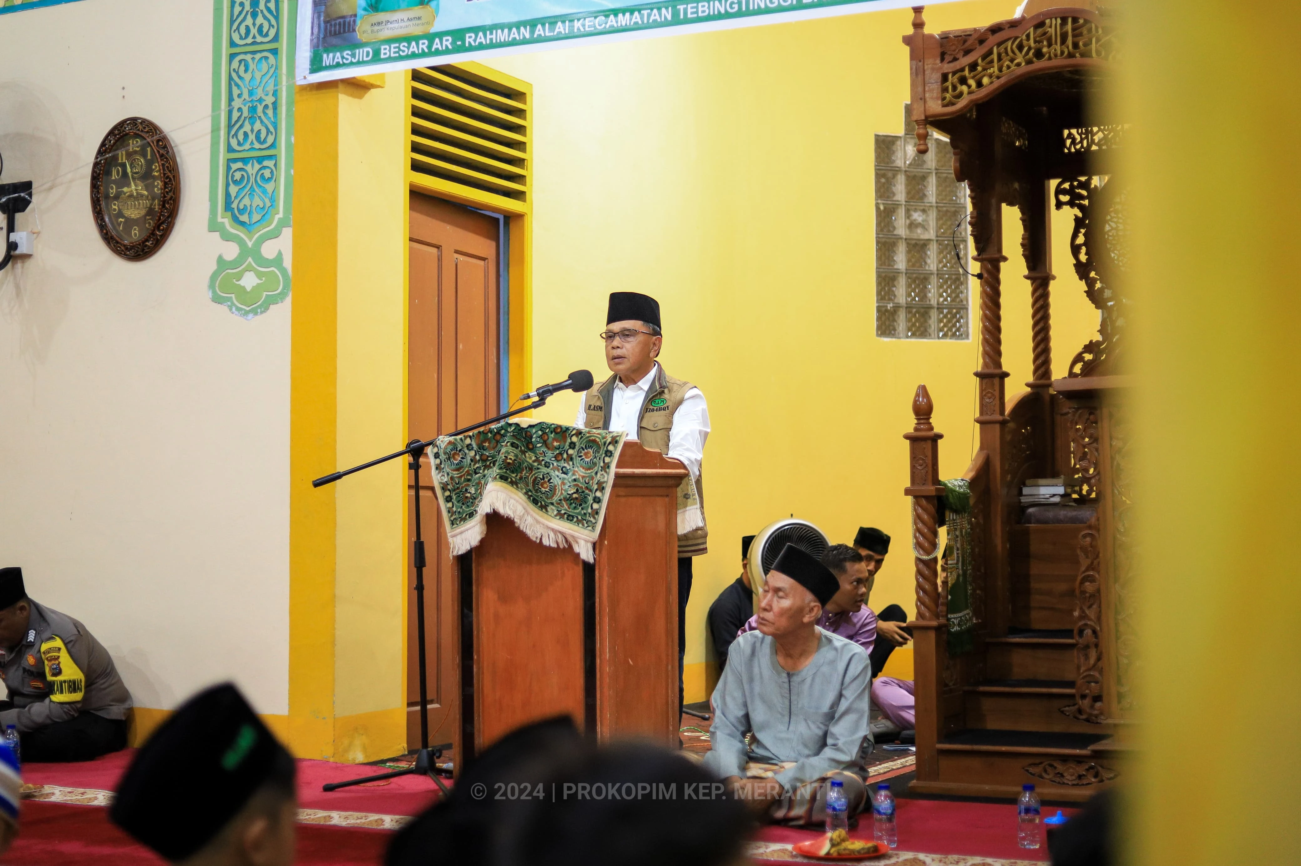 H. Asmar, menghadiri Peringatan Maulid Nabi Muhammad SAW 1446 H/2024 M di Kecamatan Tebingtinggi Barat